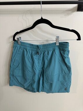 REI Women's Athletic Drawstring Shorts in Teal Blue